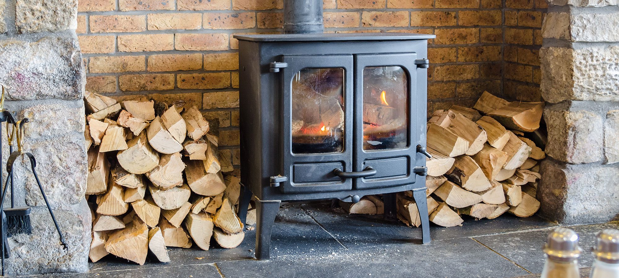 wood burning stove heating and cooling